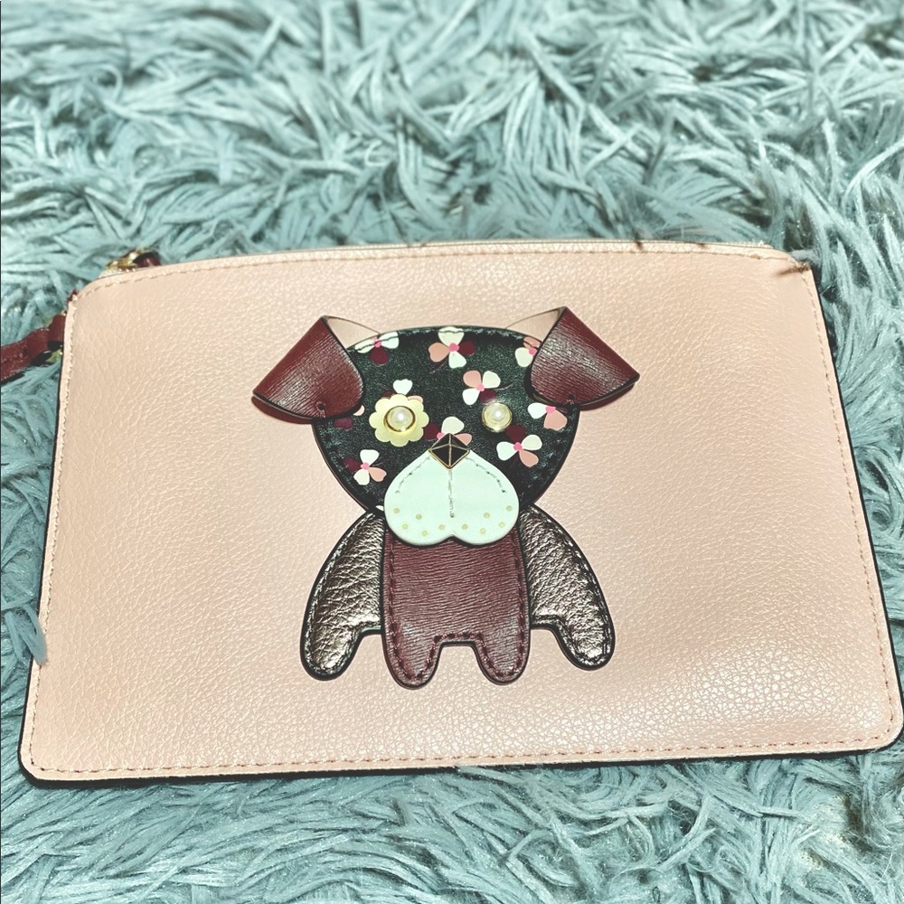 Kate Spade FLORAL PUP LARGE POUCH